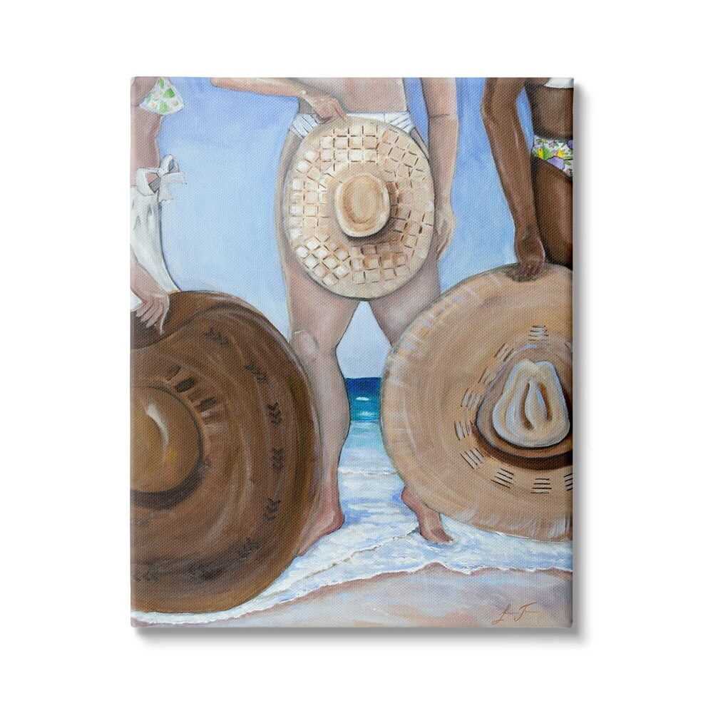 9576 Sun Hat Summer Beach Tide Coastal Painting